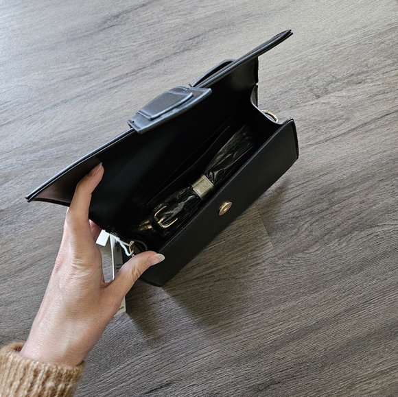 KAYLA + AVA Black Vegan Leather Miranda Mini Crossbody Bag Purse NWT - Picture 6 of 11